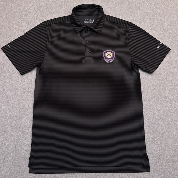 Orlando City SC Columbia Golf Polo Shirt Men's Medium Striped Soccer Shirt MLS - Picture 1 of 8
